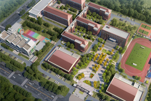 河北怀来闻道高级中学学校俯瞰图