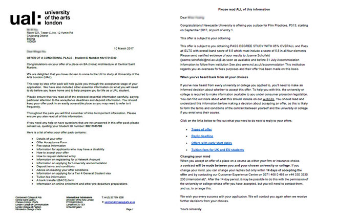 中国传媒大学留学项目名校录取offer榜展示