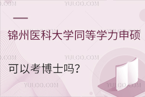 锦州医科大学同等学力申硕可以考博士吗？