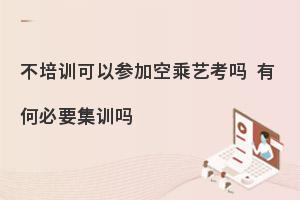 不培訓可以參加空乘藝考嗎?有何必要集訓嗎?