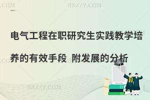 电气工程在职研究生实践教学培养的有效手段 附发展的分析