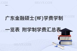 广东金融硕士(MF)学费学制一览表 附学制学费汇总表
