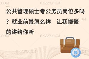公共管理硕士考公务员岗位多吗？就业前景怎么样 让我慢慢的讲给你听