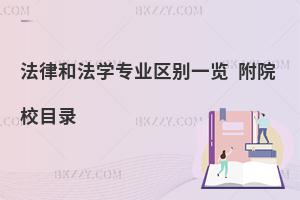 法律和法学专业区别一览 附院校目录