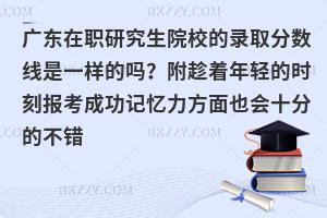 广东在职研究生院校的录取分数线是一样的吗？附趁着年轻的时刻报考成功记忆力方面也会十分的不错
