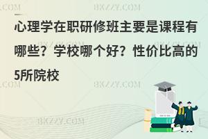 心理学在职研修班主要是课程有哪些？学校哪个好？性价比高的5所院校