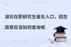 湖北在职研究生报名入口，招生简章应该如何查询呢