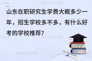 山东在职研究生学费大概多少一年？招生学校多不多？有什么好考的学校推荐？