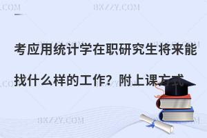 考应用统计学在职研究生将来能找什么样的工作？附上课方式