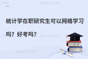 统计学在职研究生可以网络学习吗？好考吗？