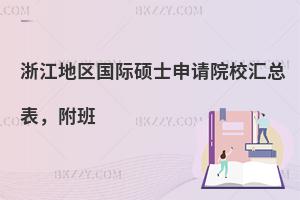 浙江地区国际硕士申请院校汇总表，附班级情况