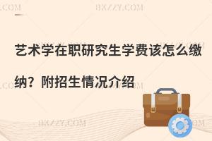艺术学在职研究生学费该怎么缴纳？附招生情况介绍