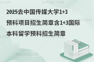 2025年中国传媒大学1+3预科项目招生简章
