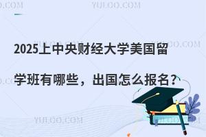 2025中央财经大学美国留学班有哪些，出国怎么报名？