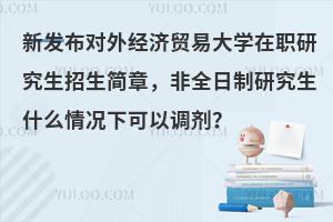 对外经济贸易大学在职研招生，非全日制研究生调剂条件一览