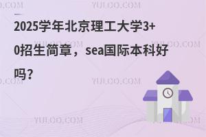 2025学年北京理工大学sea国际本科好吗？含3+0招生简章