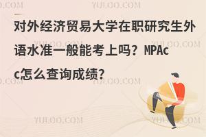 对外经济贸易大学在职研究生外语水准一般能考上吗？MPAcc怎么查询成绩？