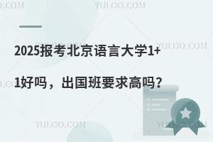 2025报考北京语言大学1+1好吗，出国班要求高吗？