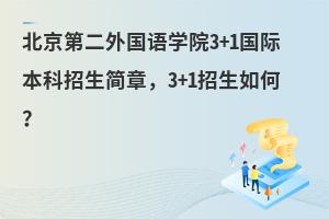 北京第二外国语学院3+1国际本科招生简章，3+1招生如何？