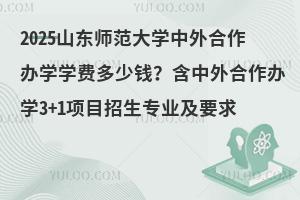 2025山东师范大学中外合作办学学费多少钱？含中外合作办学3+1项目招生专业及要求