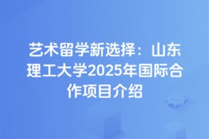 艺术留学新选择：山东理工大学2025年国际合作项目介绍