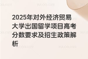 2025年对外经济贸易大学出国留学项目高考分数要求及招生政策解析