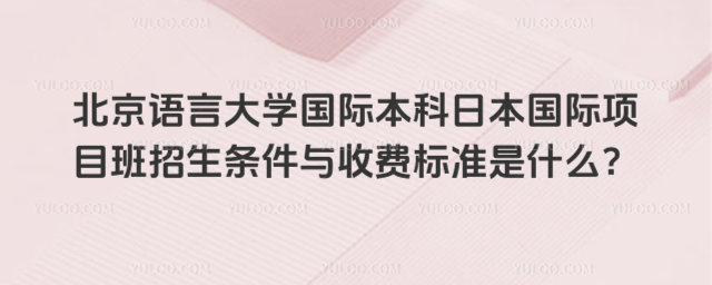 北京语言大学国际本科招生条件