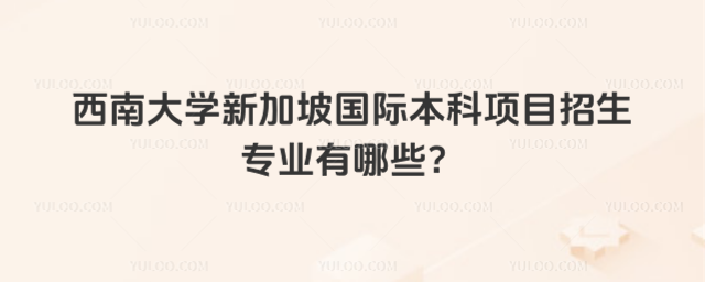 西南大学国际本科招生专业