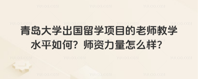 青岛大学出国留学师资力量