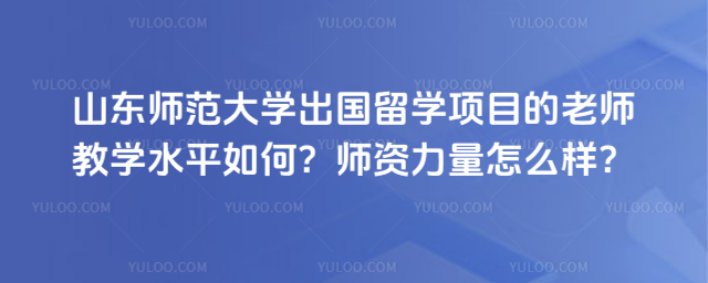 山东师范大学出国留学师资力量