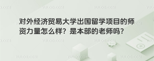 对外经济贸易大学出国留学师资力量