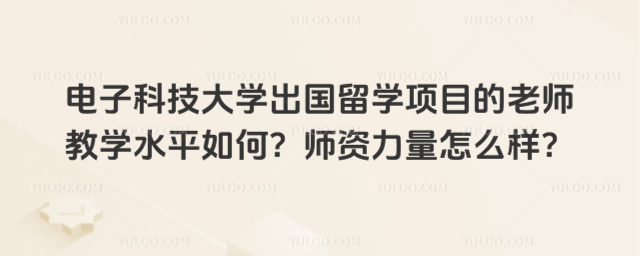 电子科技大学出国留学师资力量