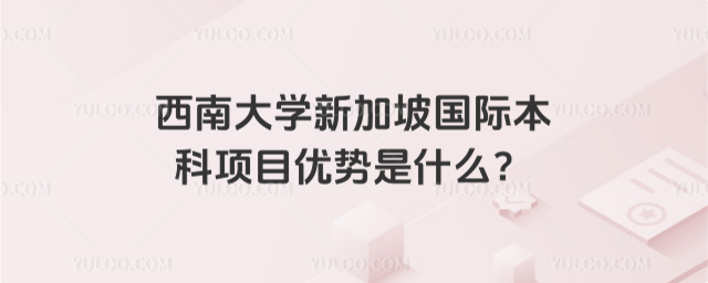 西南大学新加坡国际本科项目优势
