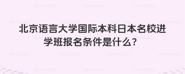 北京语言大学国际本科报名条件