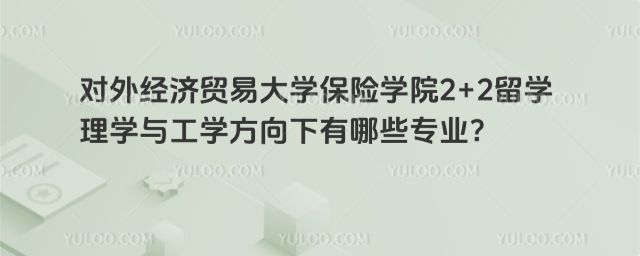 对外经济贸易大学2+2留学理学与工学专业