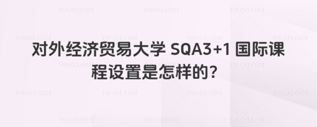 对外经济贸易大学SQA3+1课程设置