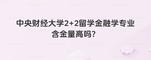 中央财经大学2+2留学金融学专业含金量