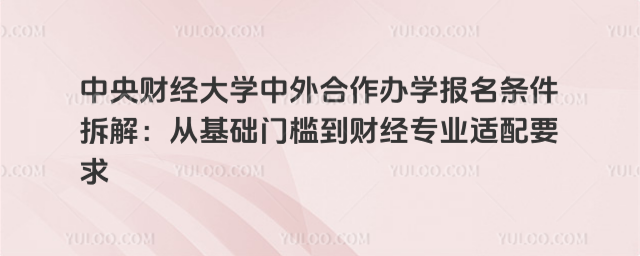 中央财经大学中外合作办学报名条件