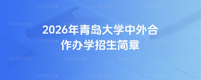 青岛大学中外合作办学招生简章
