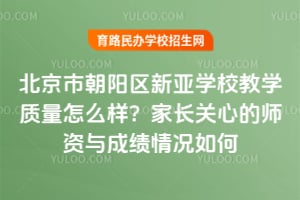 北京市朝陽區新亞學校教學質量怎么樣？家長關心的師資與成績情況如何