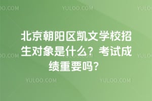 北京朝阳区凯文学校招生对象是什么？考试成绩重要吗？