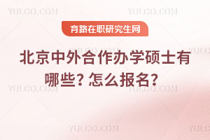 北京中外合作办学硕士有哪些？怎么报名？