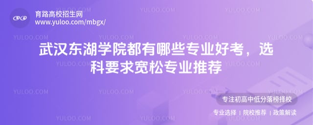 武汉东湖学院都有哪些专业好考
