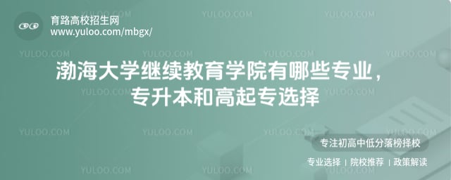 渤海大学继续教育学院有哪些专业