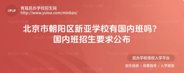 北京市朝陽區(qū)新亞學校有國內班嗎