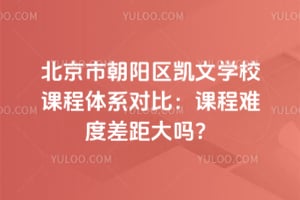 北京市朝阳区凯文学校课程体系对比：课程难度差距大吗？