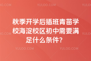 秋季開學后插班青苗學校海淀校區(qū)初中需要滿足什么條件？