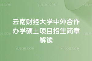 云南財經大學中外合作辦學碩士項目招生簡章解讀：無需入學考試，申請難度低！