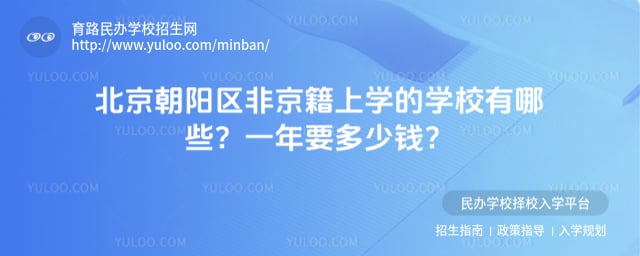 北京朝阳区非京籍上学的学校