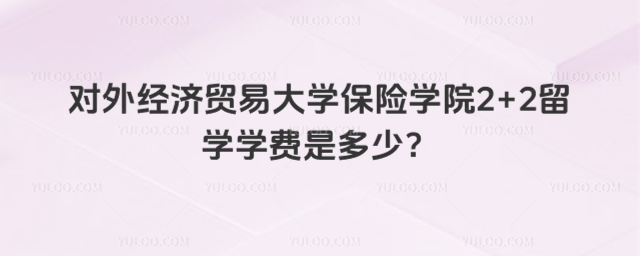 对外经济贸易大学2+2留学学费